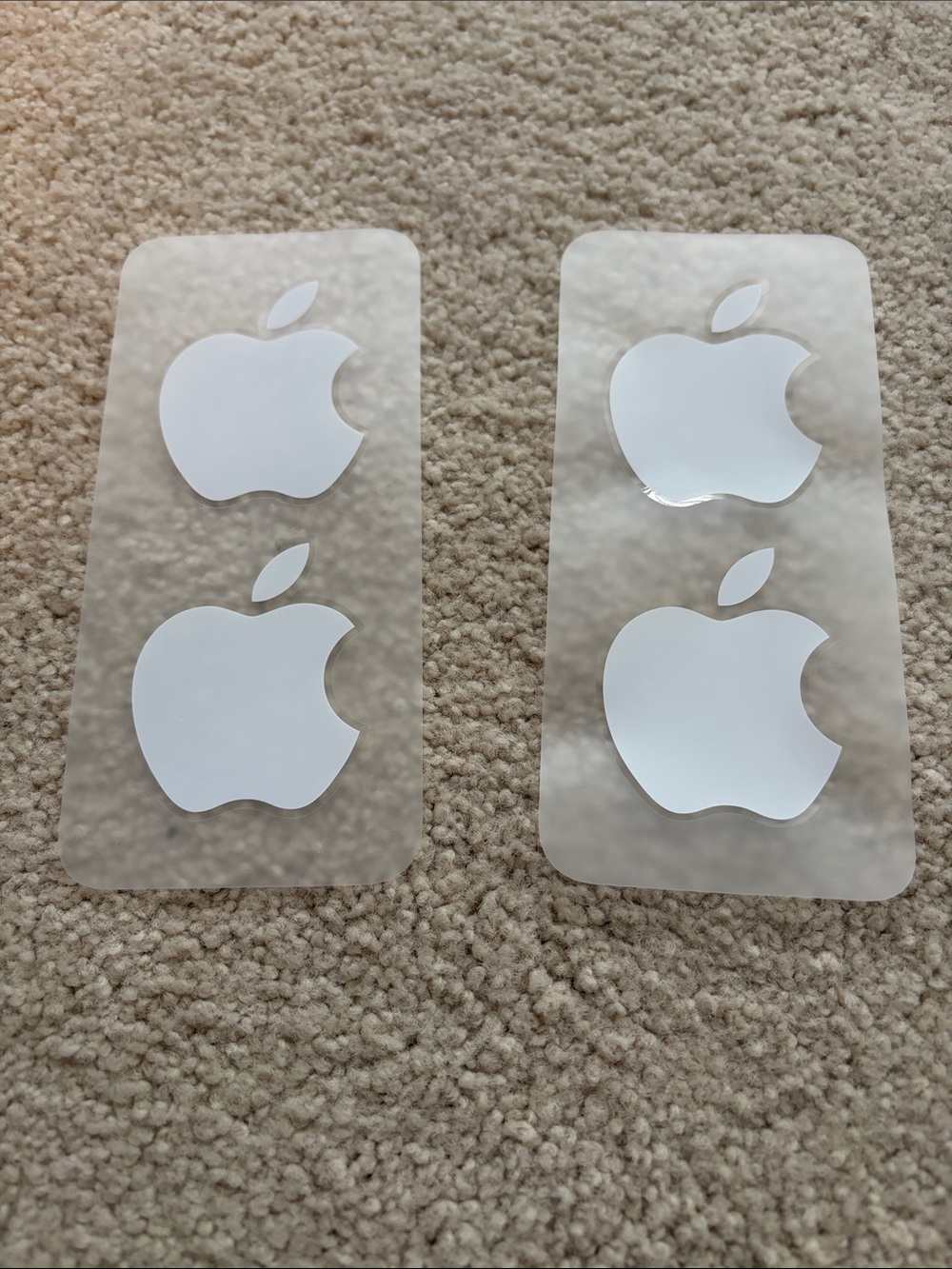 Apple White Logo Sticker on Clear Backing